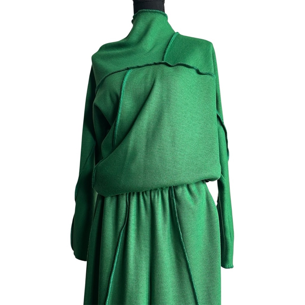 ✨Emerald Green Angora Blend Knit Set | Asymmetrical Top + Wide-Leg Pants Size M✨ - Picture 8 of 16